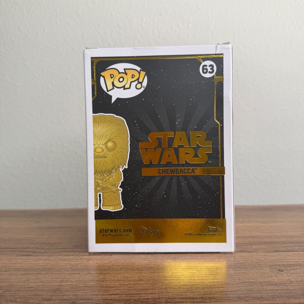 Funko Pop Gold Chewbacca Star Wars #63 Great Condition - Picture 3 of 4